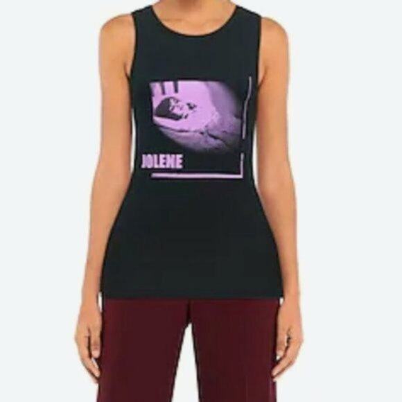 Ann Demeulemeester Jolene print Tank Top purple and black - Picture 1 of 9